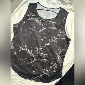 *Sold* Buff Bunny | Black & White Marble Tank Top | Size Medium